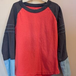 Tea Collection Long Sleeve Explorer Color block Raglan Top